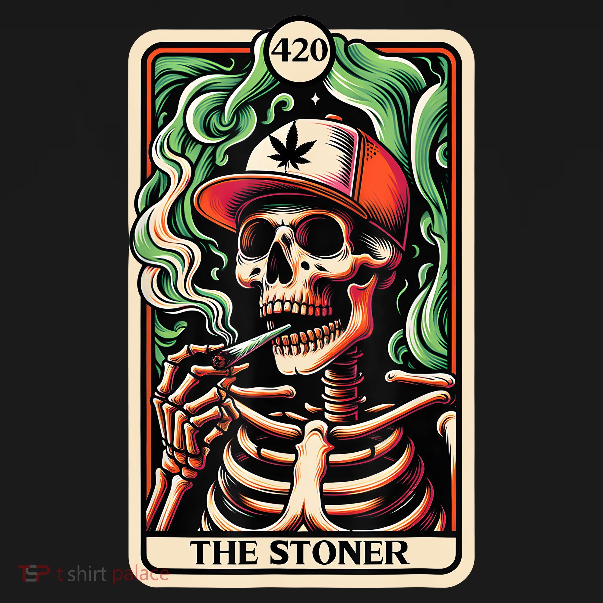 Tarot Card The Stoner Weed Lover Skeleton Cannabis 420 Women's Hoodie