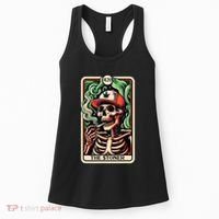 Tarot Card The Stoner Weed Lover Skeleton Cannabis 420 Women's Tank Top thumb 0