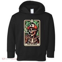 Tarot Card The Stoner Weed Lover Skeleton Cannabis 420 Toddler Hoodie thumb 0