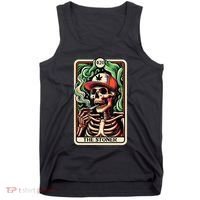 Tarot Card The Stoner Weed Lover Skeleton Cannabis 420 Tank Top thumb 0