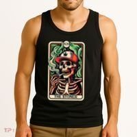 Tarot Card The Stoner Weed Lover Skeleton Cannabis 420 Tank Top thumb 3