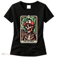 Tarot Card The Stoner Weed Lover Skeleton Cannabis 420 Women's T-Shirt thumb 0