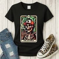 Tarot Card The Stoner Weed Lover Skeleton Cannabis 420 Women's T-Shirt thumb 3
