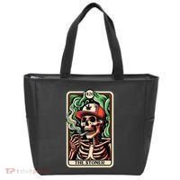 Tarot Card The Stoner Weed Lover Skeleton Cannabis 420 Tote Bag thumb 0