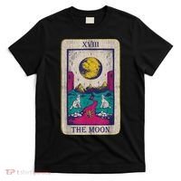 Tarot Card The Moon XVIII Occult Vintage Wolf Moon T-Shirt thumb 0
