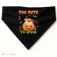 Too Cute To Spook Cute Halloween Pumpkin Hat Guinea Pig Pet Cool Gift USA-Made Doggie Bandana thumb 0