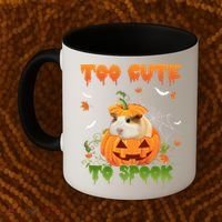 Too Cute To Spook Cute Halloween Pumpkin Hat Guinea Pig Pet Cool Gift Coffee Mug thumb 2