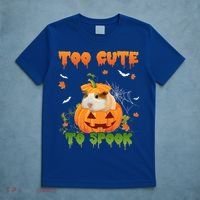 Too Cute To Spook Cute Halloween Pumpkin Hat Guinea Pig Pet Cool Gift T-Shirt thumb 5