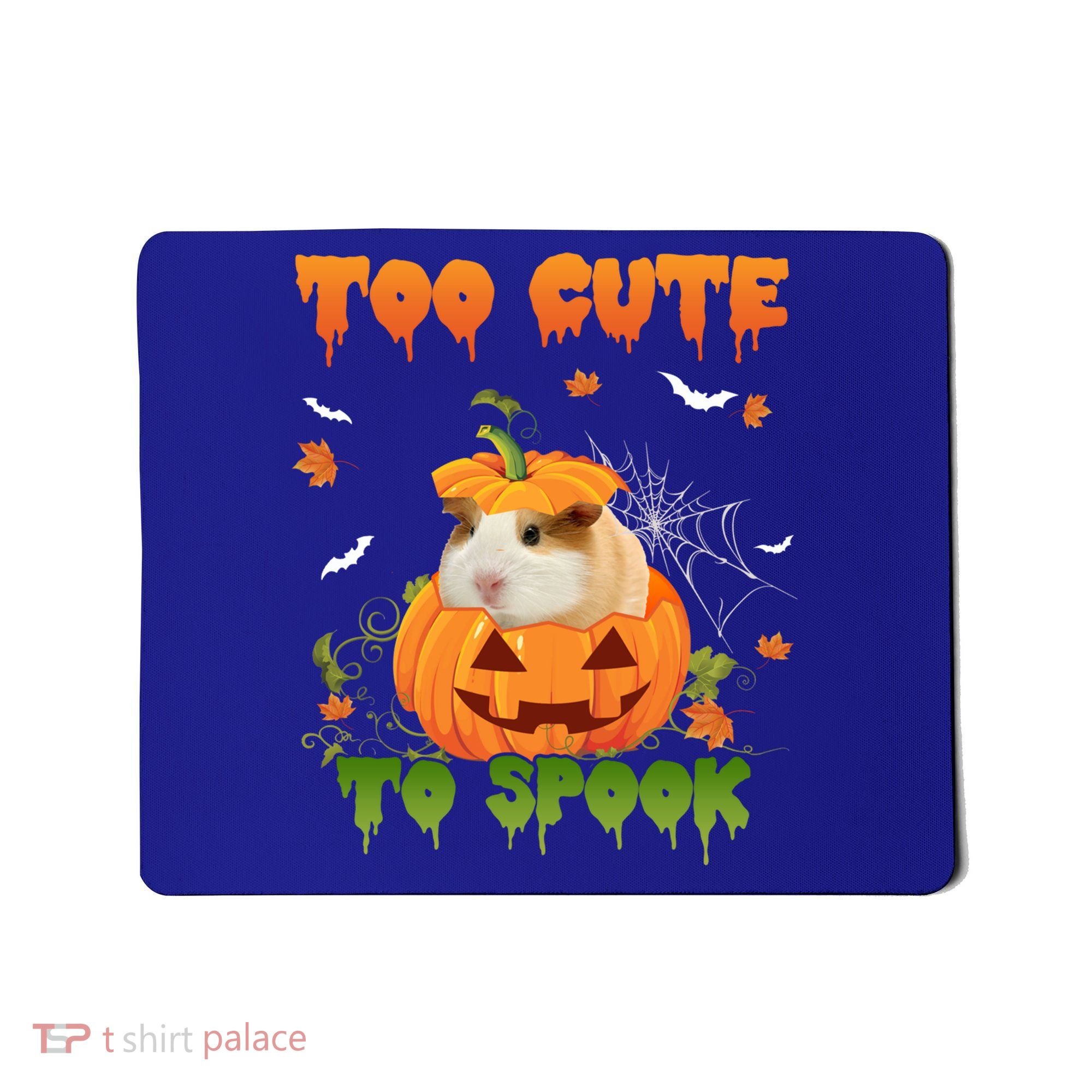 Too Cute To Spook Cute Halloween Pumpkin Hat Guinea Pig Pet Cool Gift Mousepad