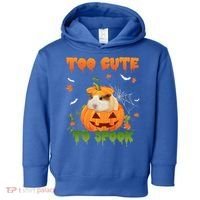 Too Cute To Spook Cute Halloween Pumpkin Hat Guinea Pig Pet Cool Gift Toddler Hoodie thumb 0