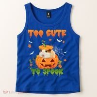 Too Cute To Spook Cute Halloween Pumpkin Hat Guinea Pig Pet Cool Gift Tank Top thumb 2