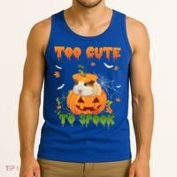 Too Cute To Spook Cute Halloween Pumpkin Hat Guinea Pig Pet Cool Gift Tank Top thumb 3