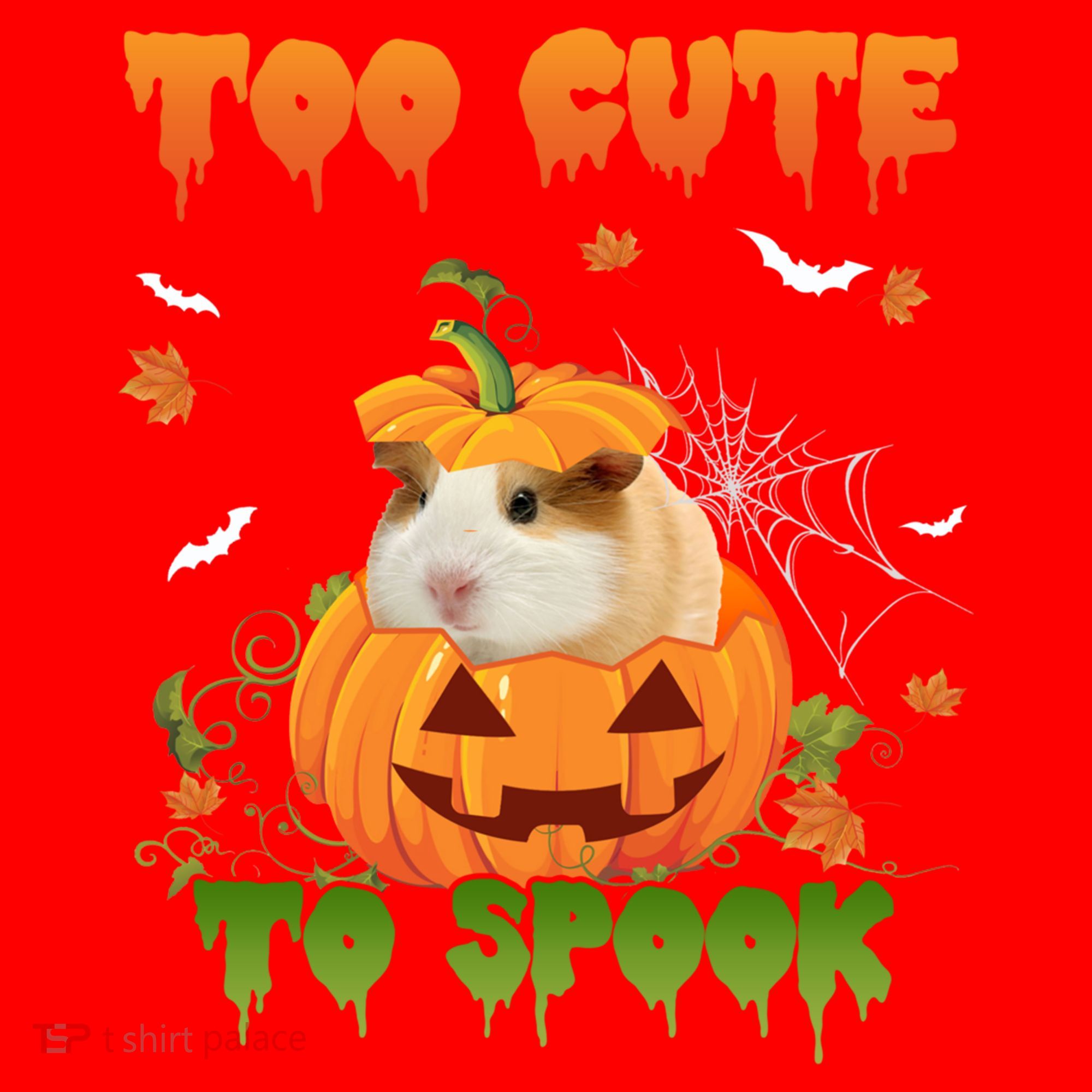 Too Cute To Spook Cute Halloween Pumpkin Hat Guinea Pig Pet Cool Gift Santa Hat