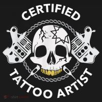 Tattooist Certified Tattoo Artist Tattoo Needle Skull T-Shirt thumb 7