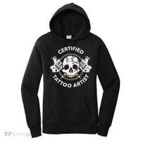 Tattooist Certified Tattoo Artist Tattoo Needle Skull Women's Hoodie thumb 0