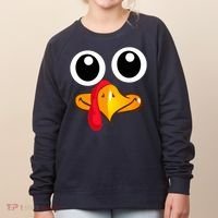 Thanksgiving Cute Turkey Face Women's Sweatshirt thumb 0