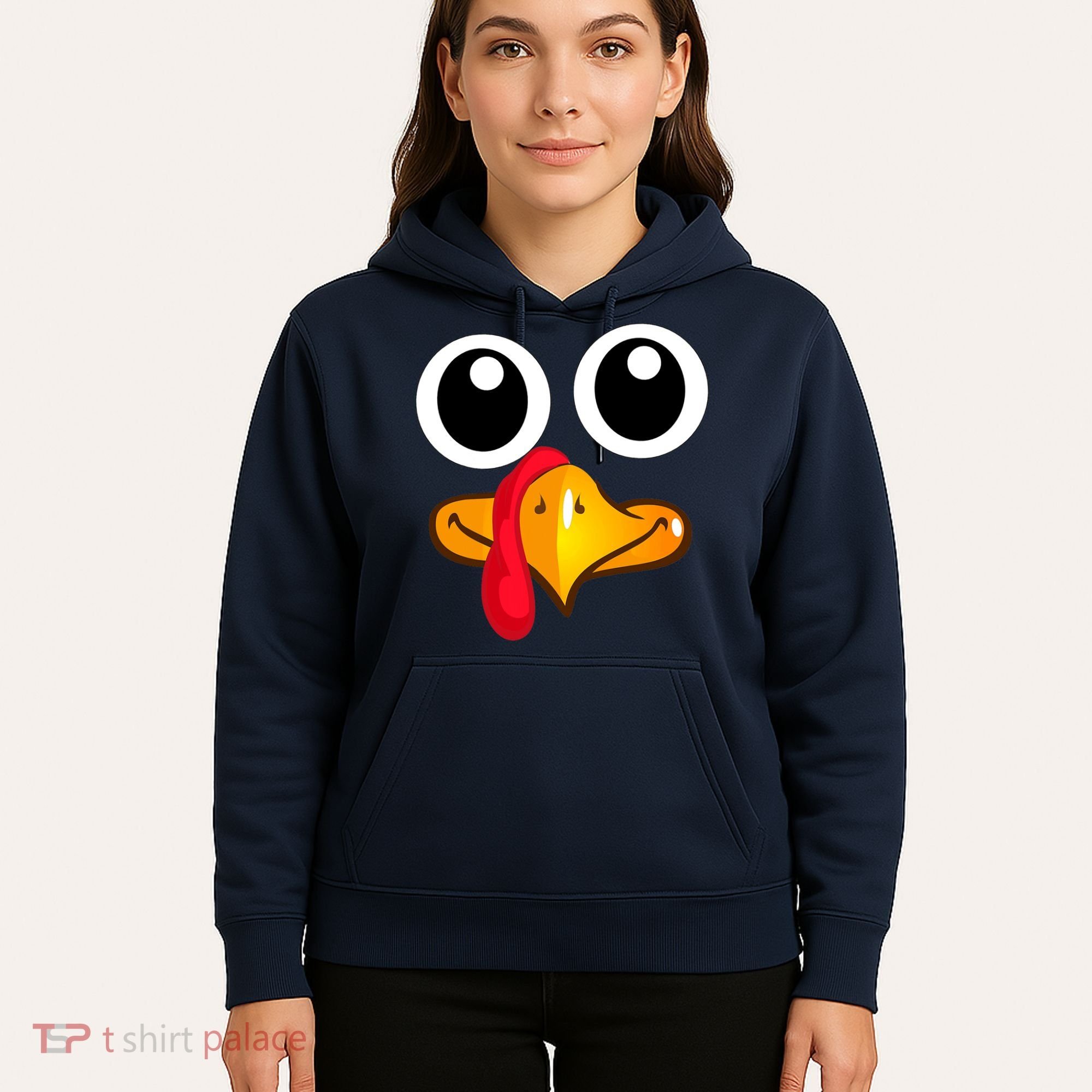 Thanksgiving Cute Turkey Face Hoodie