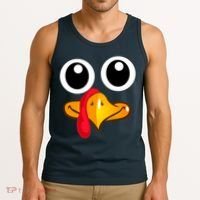 Thanksgiving Cute Turkey Face Tank Top thumb 3