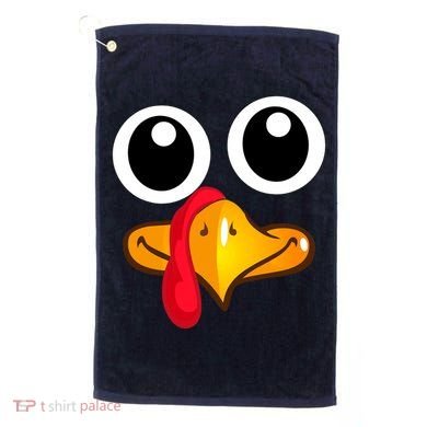 Thanksgiving Cute Turkey Face Golf Towel