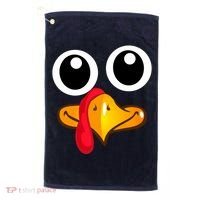 Thanksgiving Cute Turkey Face Golf Towel thumb 0