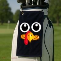 Thanksgiving Cute Turkey Face Golf Towel thumb 2