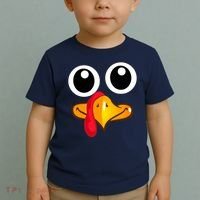 Thanksgiving Cute Turkey Face Toddler T-Shirt thumb 2