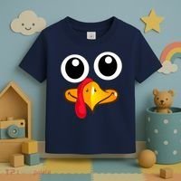 Thanksgiving Cute Turkey Face Toddler T-Shirt thumb 3