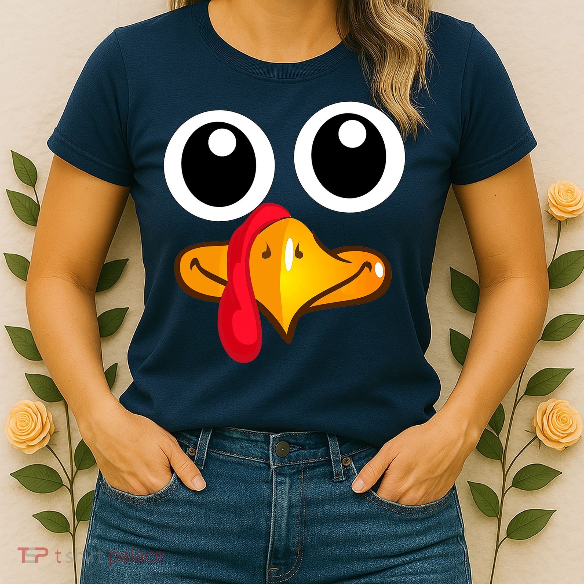 Thanksgiving Cute Turkey Face Women's T-Shirt