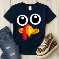 Thanksgiving Cute Turkey Face Women's T-Shirt thumb 3