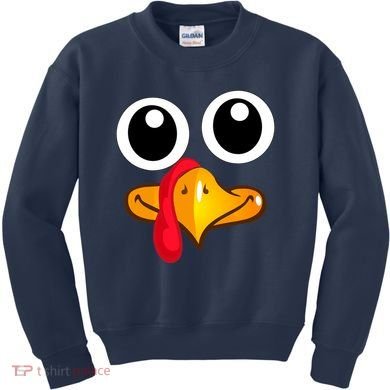 Thanksgiving Cute Turkey Face Kids Sweatshirt