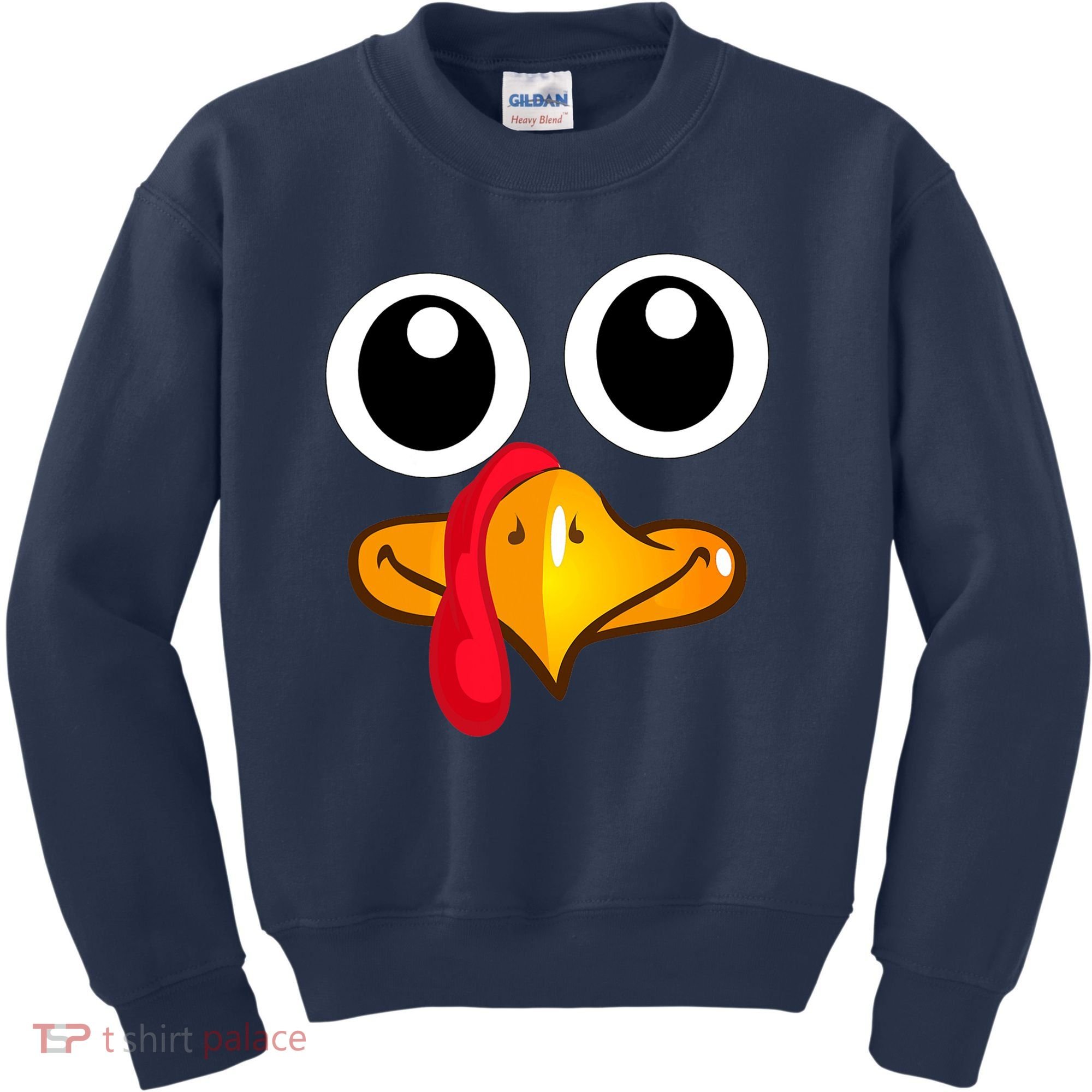 Thanksgiving Cute Turkey Face Kids Sweatshirt
