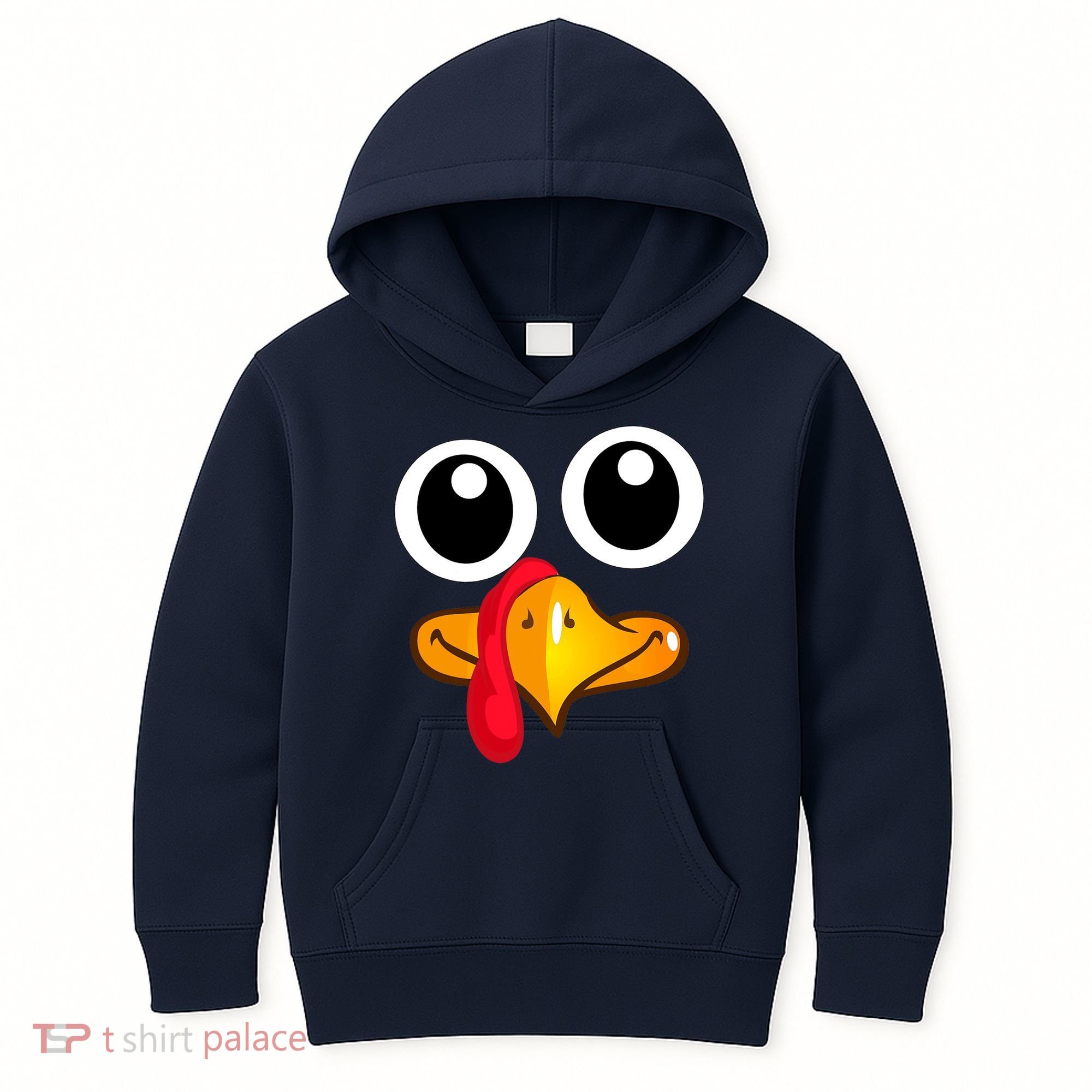 Thanksgiving Cute Turkey Face Kids Hoodie