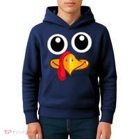 Thanksgiving Cute Turkey Face Kids Hoodie thumb 4