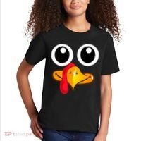 Thanksgiving Cute Turkey Face Kids T-Shirt thumb 2