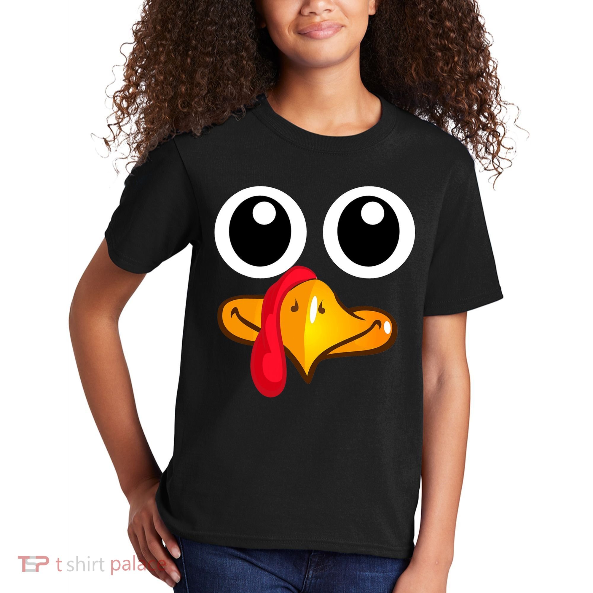Thanksgiving Cute Turkey Face Kids T-Shirt