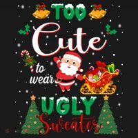Too Cute To Wear Ugly Sweaters Christmas Backpack thumb 2