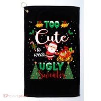 Too Cute To Wear Ugly Sweaters Christmas Golf Towel thumb 0