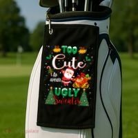 Too Cute To Wear Ugly Sweaters Christmas Golf Towel thumb 2