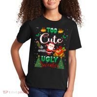 Too Cute To Wear Ugly Sweaters Christmas Kids T-Shirt thumb 2
