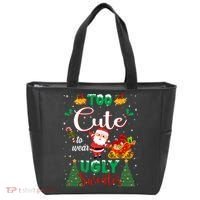 Too Cute To Wear Ugly Sweaters Christmas Tote Bag thumb 0