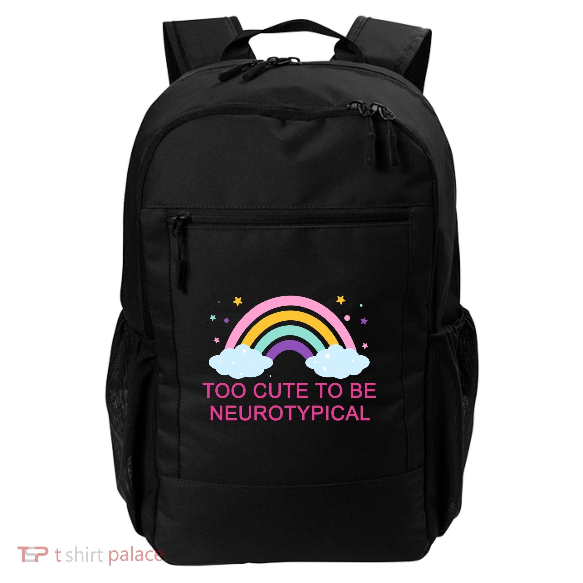 Too Cute To Be Neurotypical Rainbow Backpack