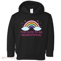 Too Cute To Be Neurotypical Rainbow Toddler Hoodie thumb 0