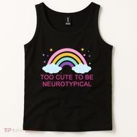 Too Cute To Be Neurotypical Rainbow Tank Top thumb 2