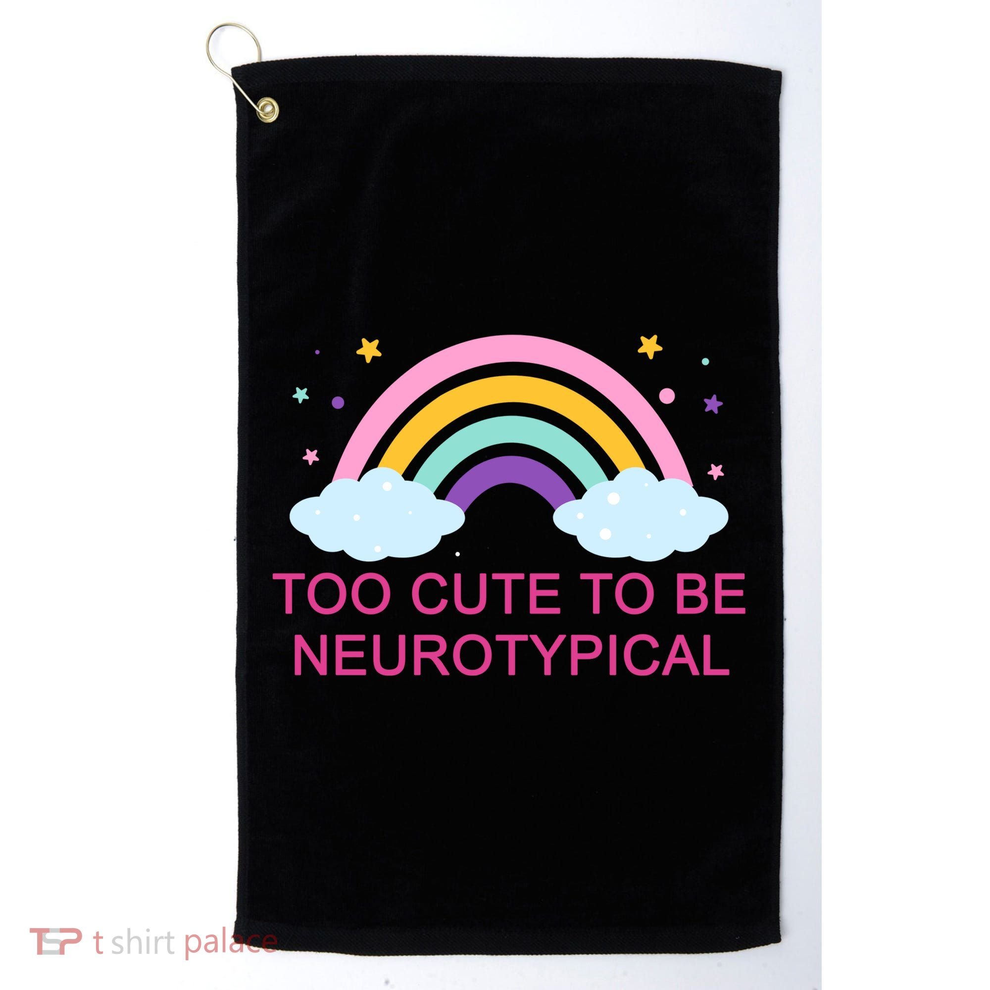 Too Cute To Be Neurotypical Rainbow Golf Towel