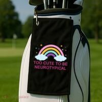 Too Cute To Be Neurotypical Rainbow Golf Towel thumb 2