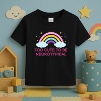 Too Cute To Be Neurotypical Rainbow Toddler T-Shirt thumb 3