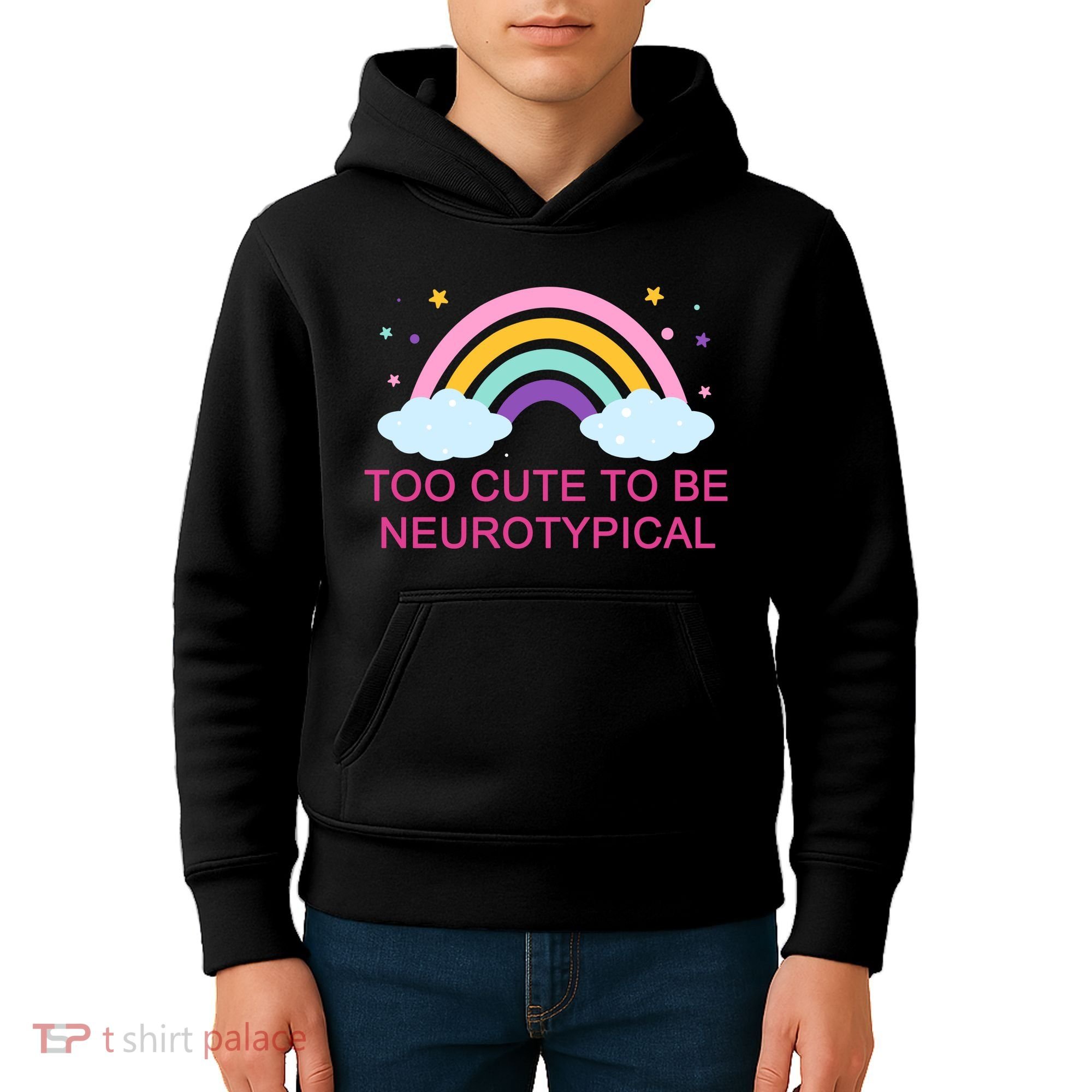 Too Cute To Be Neurotypical Rainbow Kids Hoodie