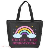 Too Cute To Be Neurotypical Rainbow Tote Bag thumb 0