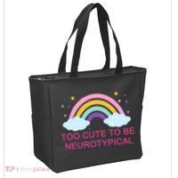 Too Cute To Be Neurotypical Rainbow Tote Bag thumb 2