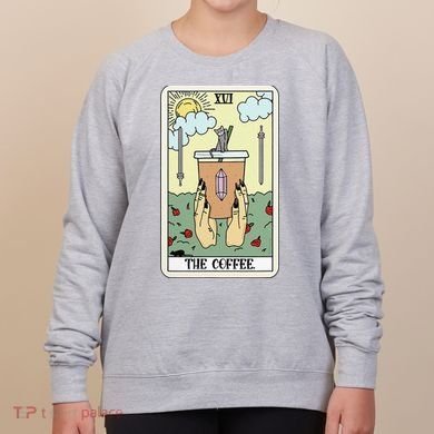 The Coffee Tarot Card Coffee Lover Caffeinated Witchy Hand Women's Sweatshirt